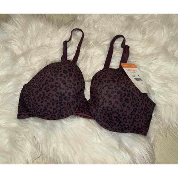 Warners 01593 This Is Not A Bra Full Coverage T-Shirt UW Womens 34B Purple New - Picture 1 of 6